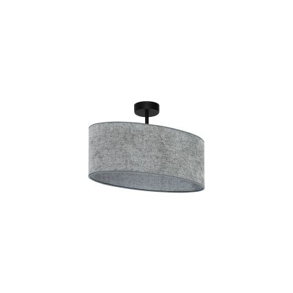 Duolla - Kiinteä kattokruunu OVAL 1xE27/15W/230V harmaa