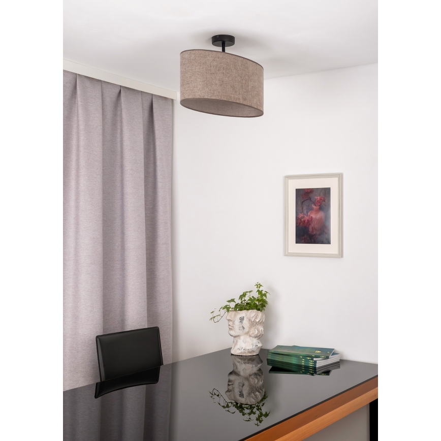 Duolla - Kiinteä kattokruunu OVAL 1xE27/15W/230V ruskea