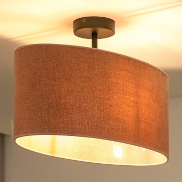 Duolla - Kiinteä kattokruunu OVAL 1xE27/15W/230V vaaleanpunainen