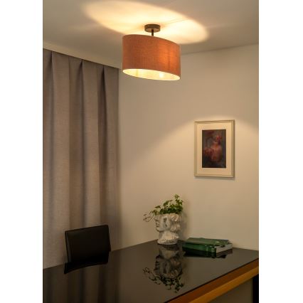 Duolla - Kiinteä kattokruunu OVAL 1xE27/15W/230V vaaleanpunainen