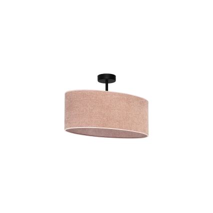 Duolla - Kiinteä kattokruunu OVAL 1xE27/15W/230V vaaleanpunainen