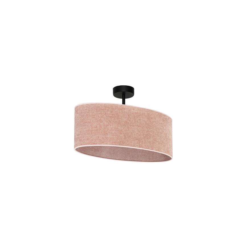 Duolla - Kiinteä kattokruunu OVAL 1xE27/15W/230V vaaleanpunainen