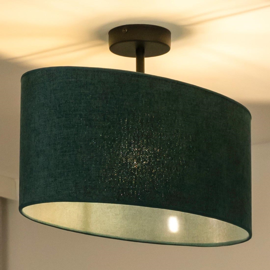 Duolla - Kiinteä kattokruunu OVAL 1xE27/15W/230V vihreä