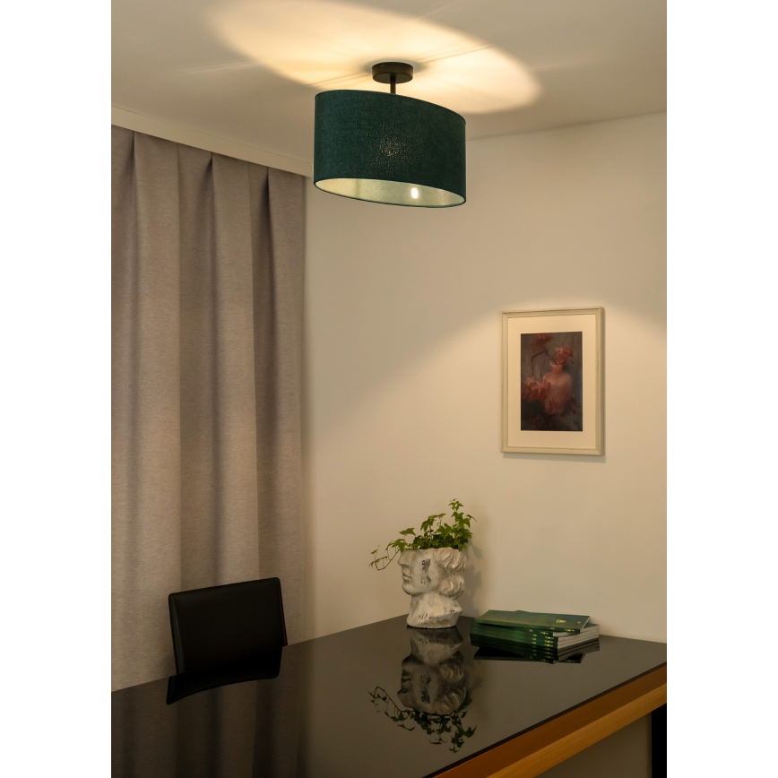 Duolla - Kiinteä kattokruunu OVAL 1xE27/15W/230V vihreä