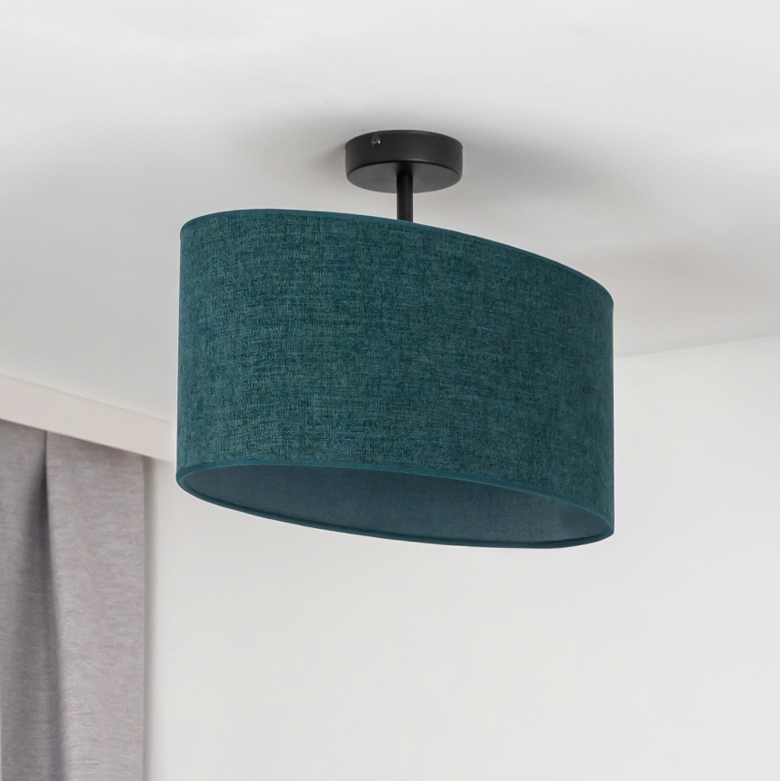 Duolla - Kiinteä kattokruunu OVAL 1xE27/15W/230V vihreä