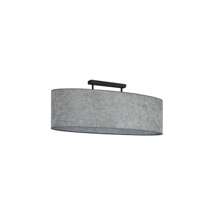 Duolla - Kiinteä kattokruunu OVAL 2xE27/15W/230V harmaa