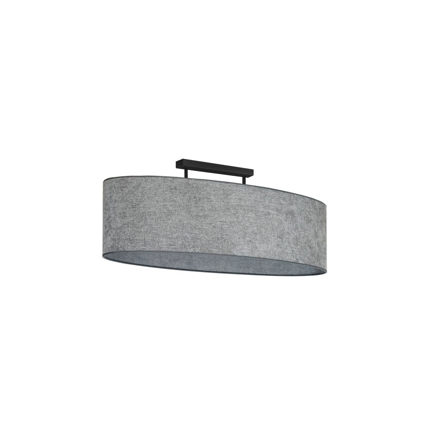 Duolla - Kiinteä kattokruunu OVAL 2xE27/15W/230V harmaa