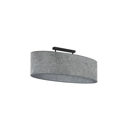 Duolla - Kiinteä kattokruunu OVAL 2xE27/15W/230V harmaa