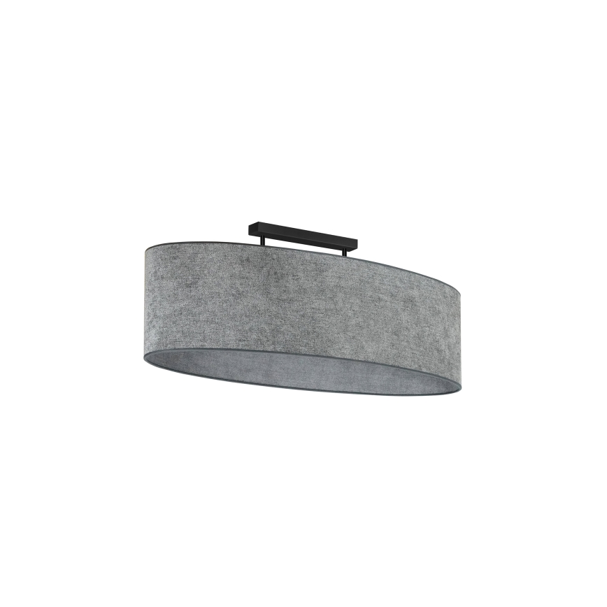 Duolla - Kiinteä kattokruunu OVAL 2xE27/15W/230V harmaa