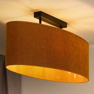 Duolla - Kiinteä kattokruunu OVAL 2xE27/15W/230V ruskea