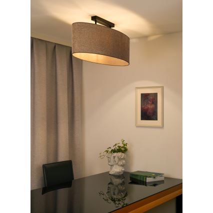 Duolla - Kiinteä kattokruunu OVAL 2xE27/15W/230V ruskea