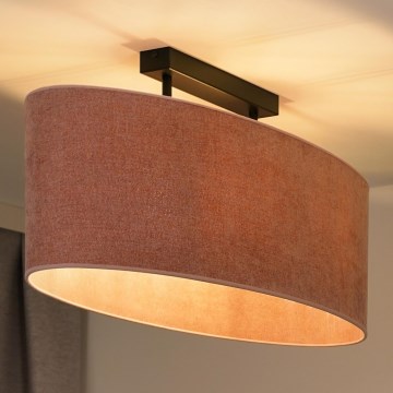 Duolla - Kiinteä kattokruunu OVAL 2xE27/15W/230V vaaleanpunainen