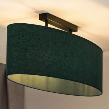 Duolla - Kiinteä kattokruunu OVAL 2xE27/15W/230V vihreä