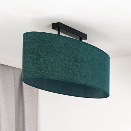 Duolla - Kiinteä kattokruunu OVAL 2xE27/15W/230V vihreä