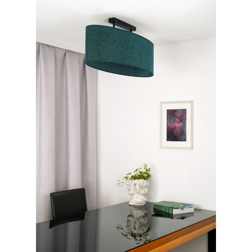 Duolla - Kiinteä kattokruunu OVAL 2xE27/15W/230V vihreä