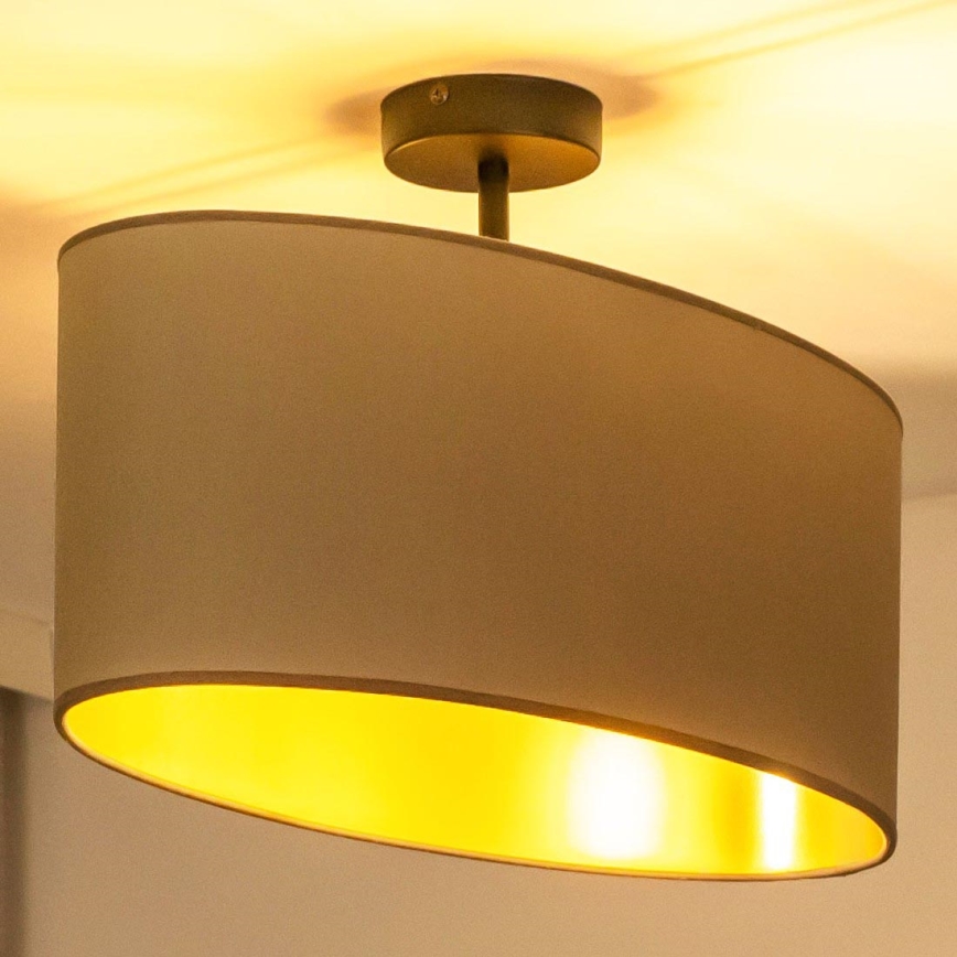 Duolla - Kiinteä kattokruunu OVAL VEGAN 1xE27/15W/230V beige