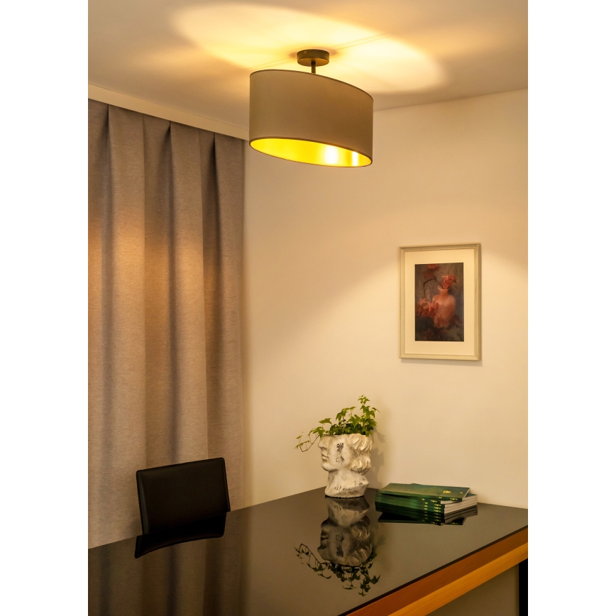 Duolla - Kiinteä kattokruunu OVAL VEGAN 1xE27/15W/230V beige