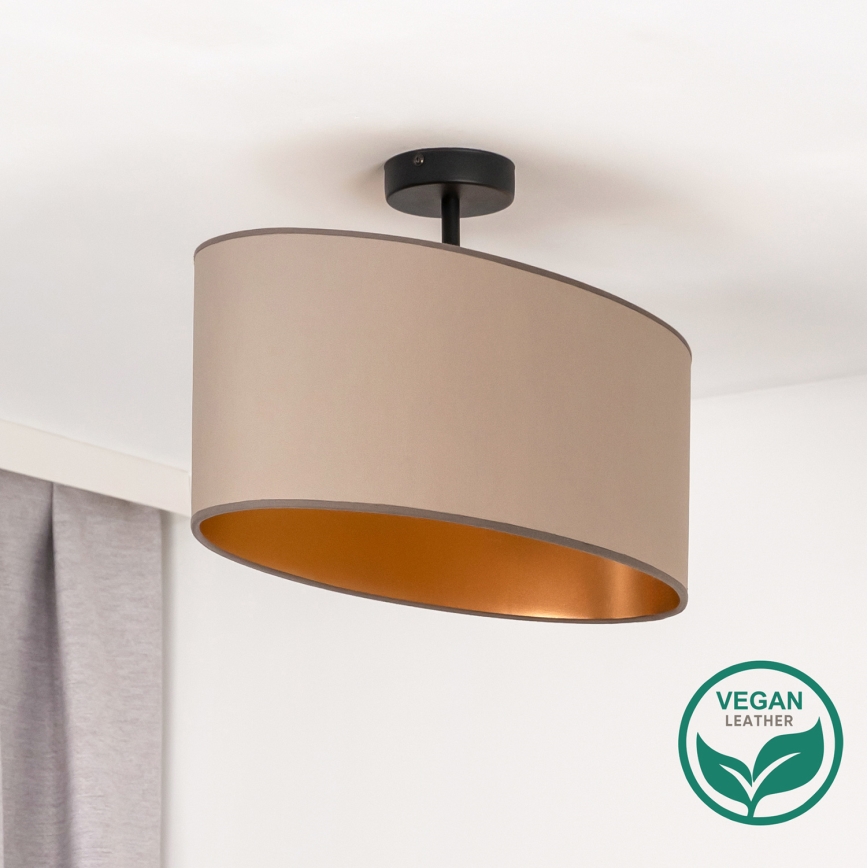 Duolla - Kiinteä kattokruunu OVAL VEGAN 1xE27/15W/230V beige