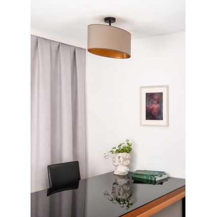 Duolla - Kiinteä kattokruunu OVAL VEGAN 1xE27/15W/230V beige