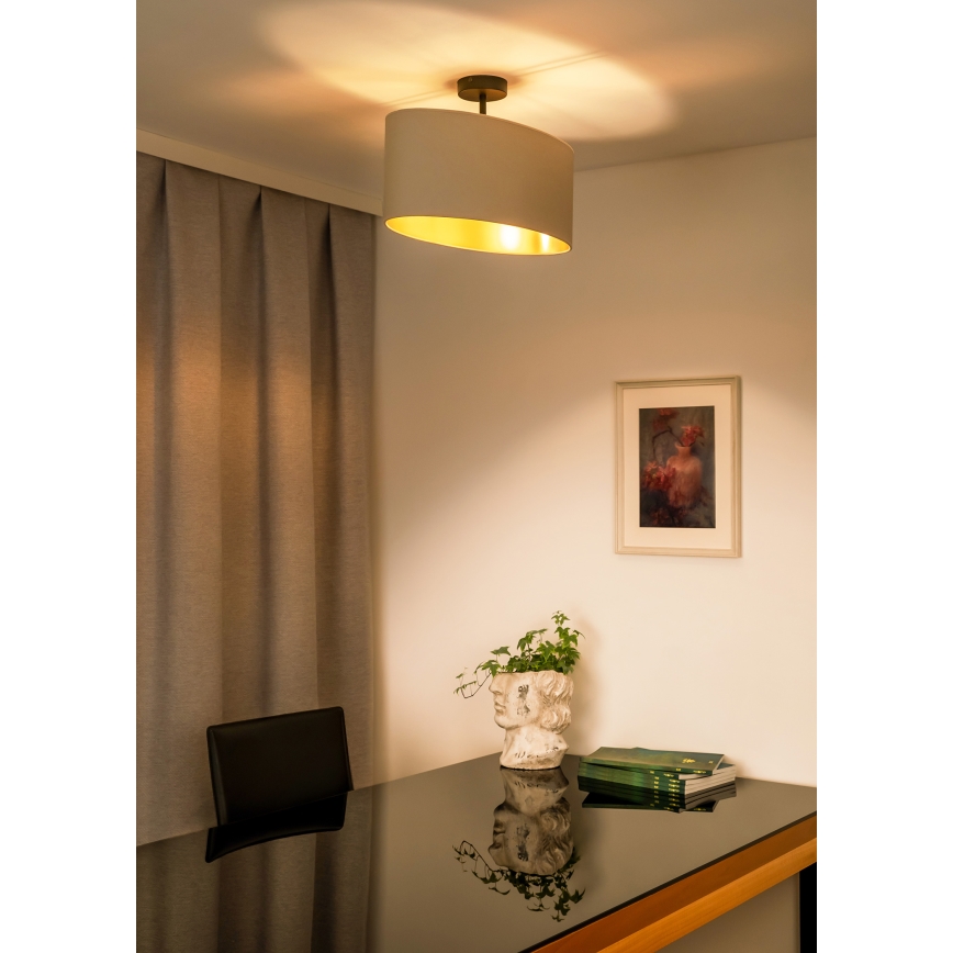 Duolla - Kiinteä kattokruunu OVAL VEGAN 1xE27/15W/230V kerma