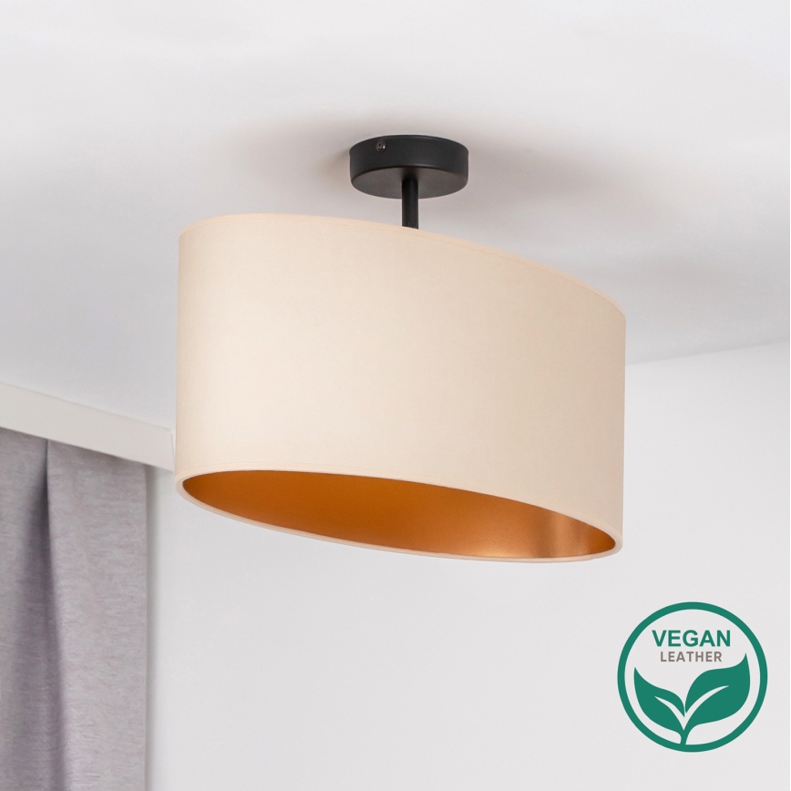 Duolla - Kiinteä kattokruunu OVAL VEGAN 1xE27/15W/230V kerma