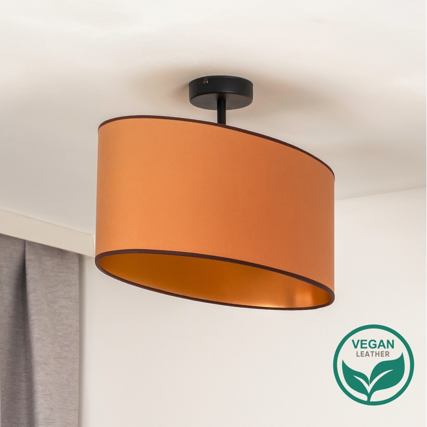 Duolla - Kiinteä kattokruunu OVAL VEGAN 1xE27/15W/230V ruskea