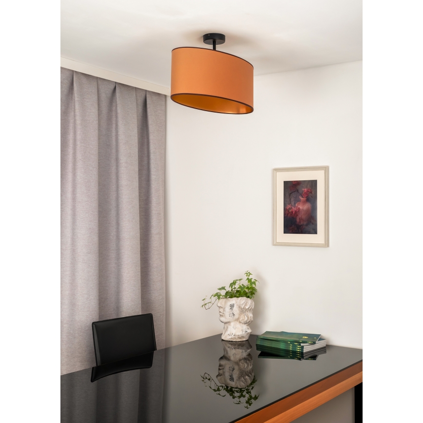 Duolla - Kiinteä kattokruunu OVAL VEGAN 1xE27/15W/230V ruskea