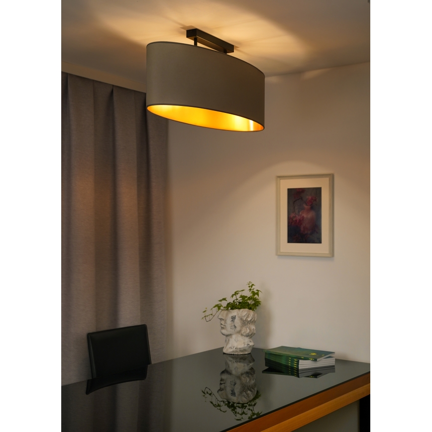 Duolla - Kiinteä kattokruunu OVAL VEGAN 2xE27/15W/230V beige