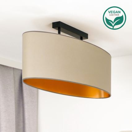 Duolla - Kiinteä kattokruunu OVAL VEGAN 2xE27/15W/230V beige
