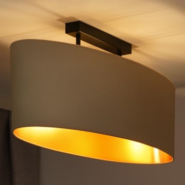 Duolla - Kiinteä kattokruunu OVAL VEGAN 2xE27/15W/230V kerma