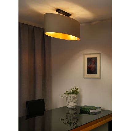 Duolla - Kiinteä kattokruunu OVAL VEGAN 2xE27/15W/230V kerma