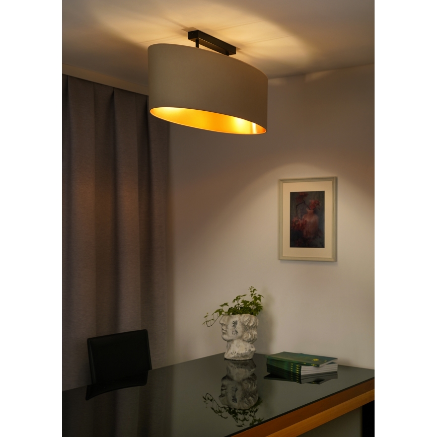 Duolla - Kiinteä kattokruunu OVAL VEGAN 2xE27/15W/230V kerma