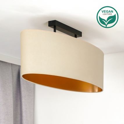 Duolla - Kiinteä kattokruunu OVAL VEGAN 2xE27/15W/230V kerma
