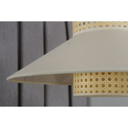 Duolla - Kiinteä kattokruunu RIO RATTAN 1xE27/15W/230V halkaisija 45 cm beige/rottinki