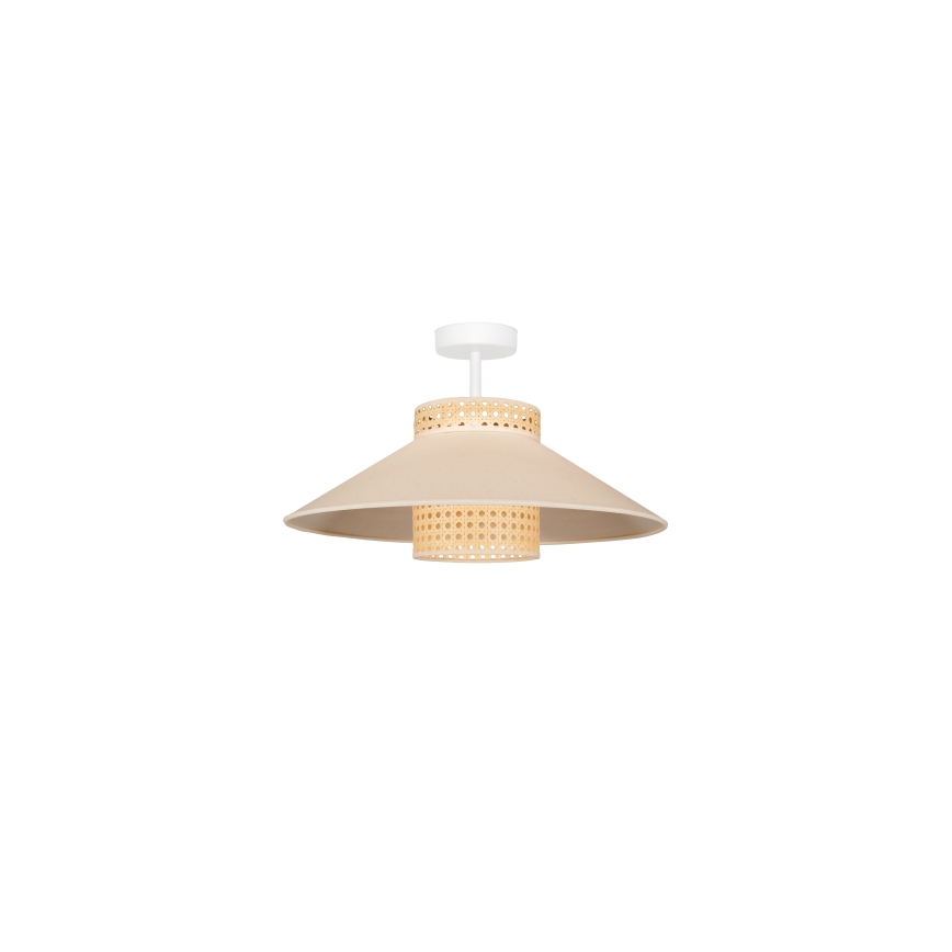 Duolla - Kiinteä kattokruunu RIO RATTAN 1xE27/15W/230V halkaisija 45 cm beige/rottinki
