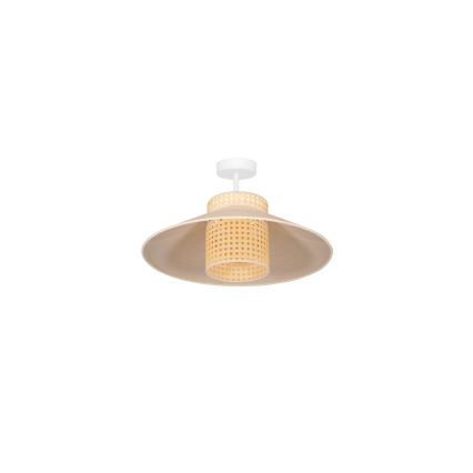 Duolla - Kiinteä kattokruunu RIO RATTAN 1xE27/15W/230V halkaisija 45 cm beige/rottinki
