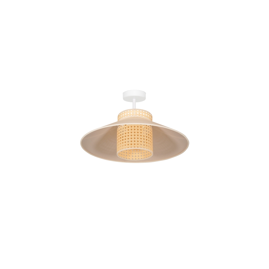 Duolla - Kiinteä kattokruunu RIO RATTAN 1xE27/15W/230V halkaisija 45 cm beige/rottinki