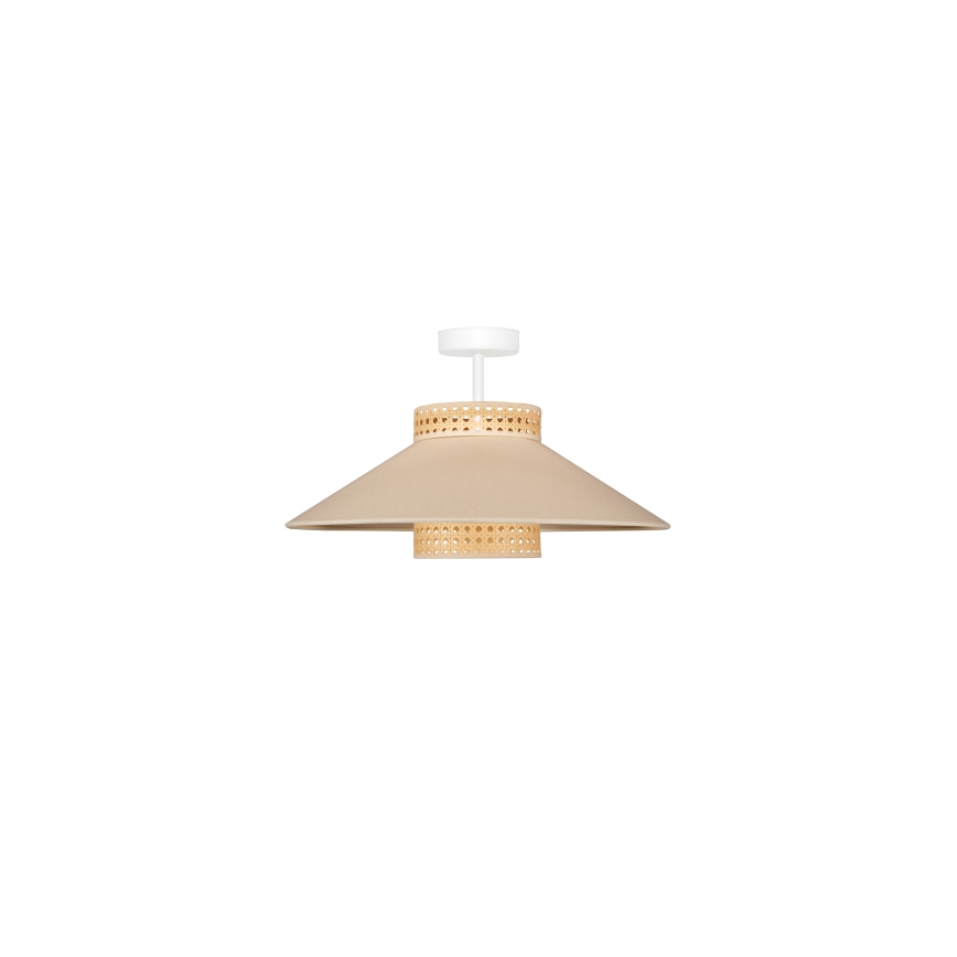 Duolla - Kiinteä kattokruunu RIO RATTAN 1xE27/15W/230V halkaisija 45 cm beige/rottinki