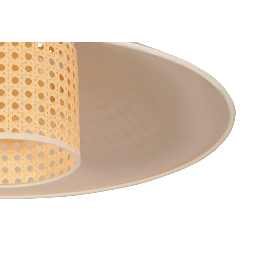 Duolla - Kiinteä kattokruunu RIO RATTAN 1xE27/15W/230V halkaisija 45 cm beige/rottinki