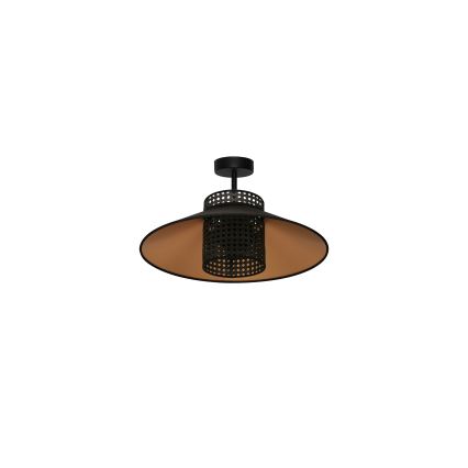 Duolla - Kiinteä kattokruunu RIO RATTAN 1xE27/15W/230V halkaisija 45 cm musta/kulta
