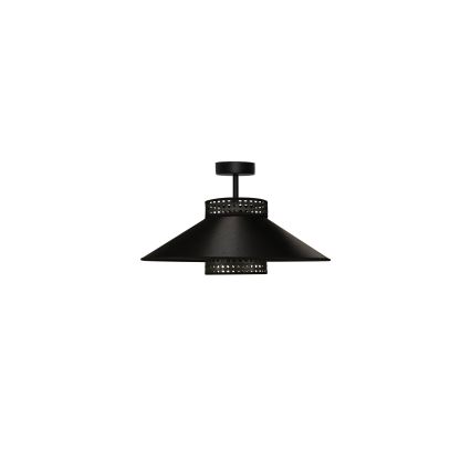 Duolla - Kiinteä kattokruunu RIO RATTAN 1xE27/15W/230V halkaisija 45 cm musta/kulta