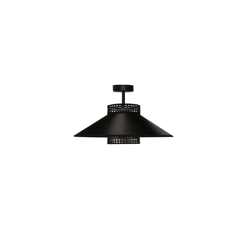 Duolla - Kiinteä kattokruunu RIO RATTAN 1xE27/15W/230V halkaisija 45 cm musta/kulta