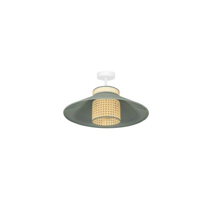 Duolla - Kiinteä kattokruunu RIO RATTAN 1xE27/15W/230V halkaisija 45 cm vihreä/rottinki