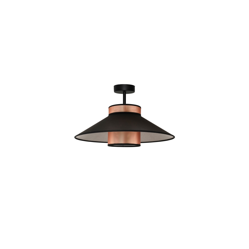 Duolla - Kiinteä kattokruunu RIO SHINY 1xE27/15W/230V halkaisija 45 cm musta/kupari