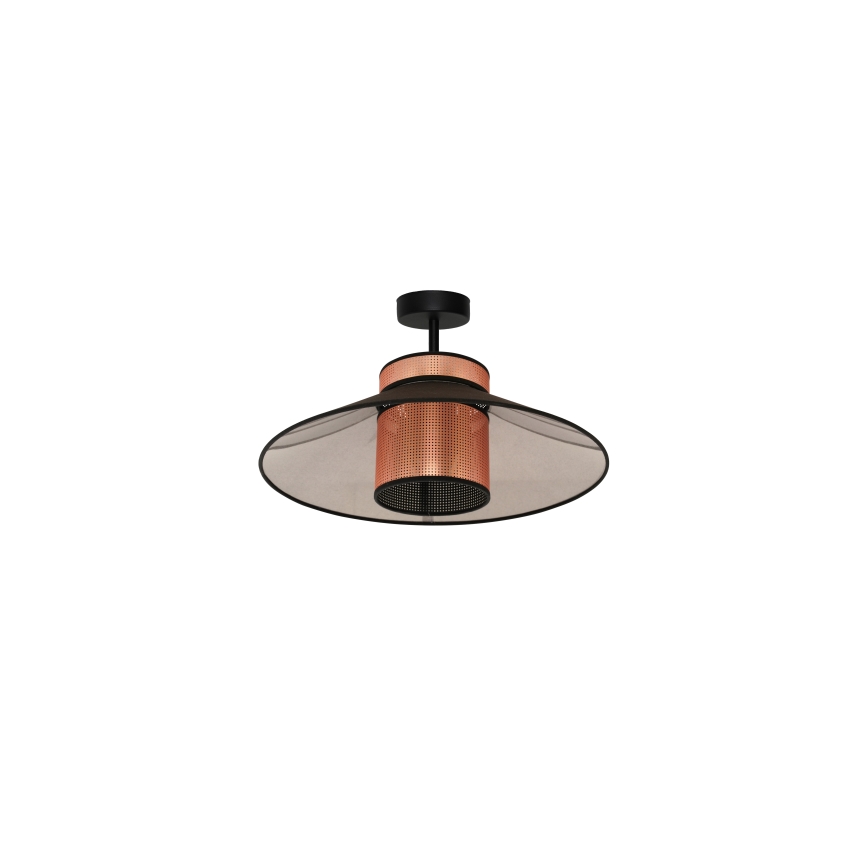 Duolla - Kiinteä kattokruunu RIO SHINY 1xE27/15W/230V halkaisija 45 cm musta/kupari