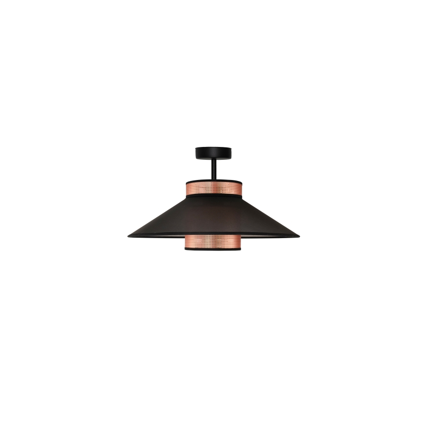 Duolla - Kiinteä kattokruunu RIO SHINY 1xE27/15W/230V halkaisija 45 cm musta/kupari