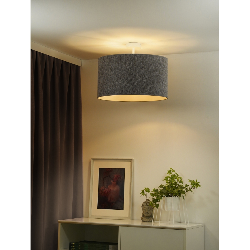 Duolla - Kiinteä kattokruunu ROLLER ECO RECYCLING 1xE27/15W/230V halkaisija 45 cm harmaa