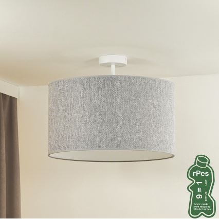 Duolla - Kiinteä kattokruunu ROLLER ECO RECYCLING 1xE27/15W/230V halkaisija 45 cm harmaa