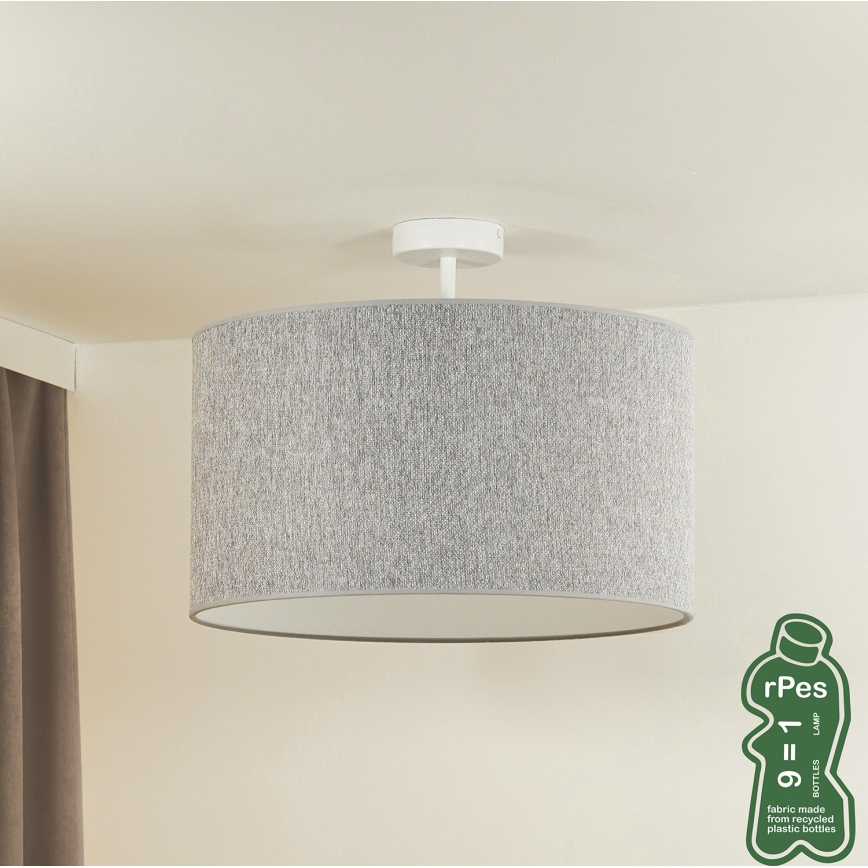 Duolla - Kiinteä kattokruunu ROLLER ECO RECYCLING 1xE27/15W/230V halkaisija 45 cm harmaa
