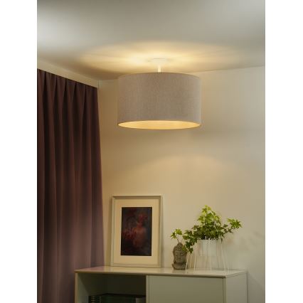 Duolla - Kiinteä kattokruunu ROLLER ECO RECYCLING 1xE27/15W/230V halkaisija 45 cm kerma